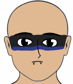 Nightriver Warpaint is a black eyebar with a horizantal blue stripe along the bottom of the eyebar