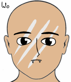 Clan Whiteoak warpaint is 3 white diagonal lines across the face